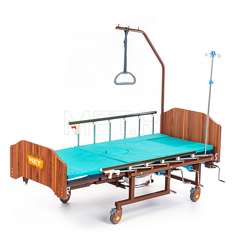 МЕТ REMEKS Медицинская кровать для ухода за лежачими больными с  переворотом, туалетом и матрасом от производителя